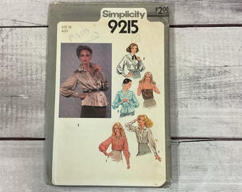 Simplicity 9215 Sewing Pattern Blouse Shirt Camisole VTG Miss Size 10 UNCUT