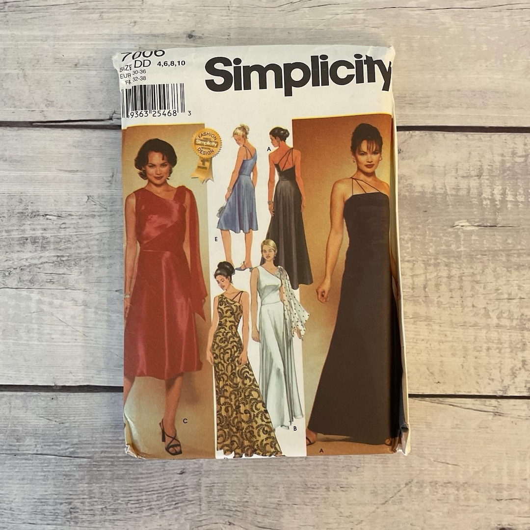 Simplicity 7006 Sewing Pattern Dress Evening Formal Wedding Prom 4-10 ...