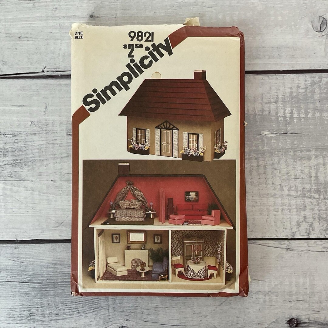 Pattern 9821 Simplicity 9821 Sewing Pattern Fabric Dollhouse Furniture Vintage 1980 ...
