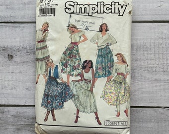 Simplicity 9737 Sewing Pattern Western Boho Skirts Ruffle Tiers Size 6-14 UNCUT