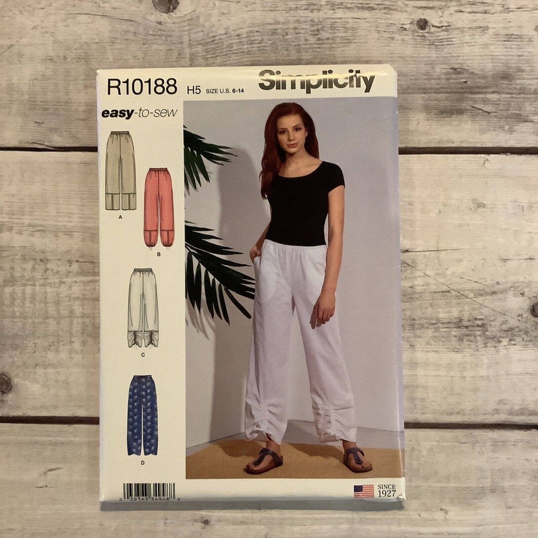 Simplicity R Simplicity R10188 Sewing Pattern Pants Hem Variations Misses Sz 6-14 ...