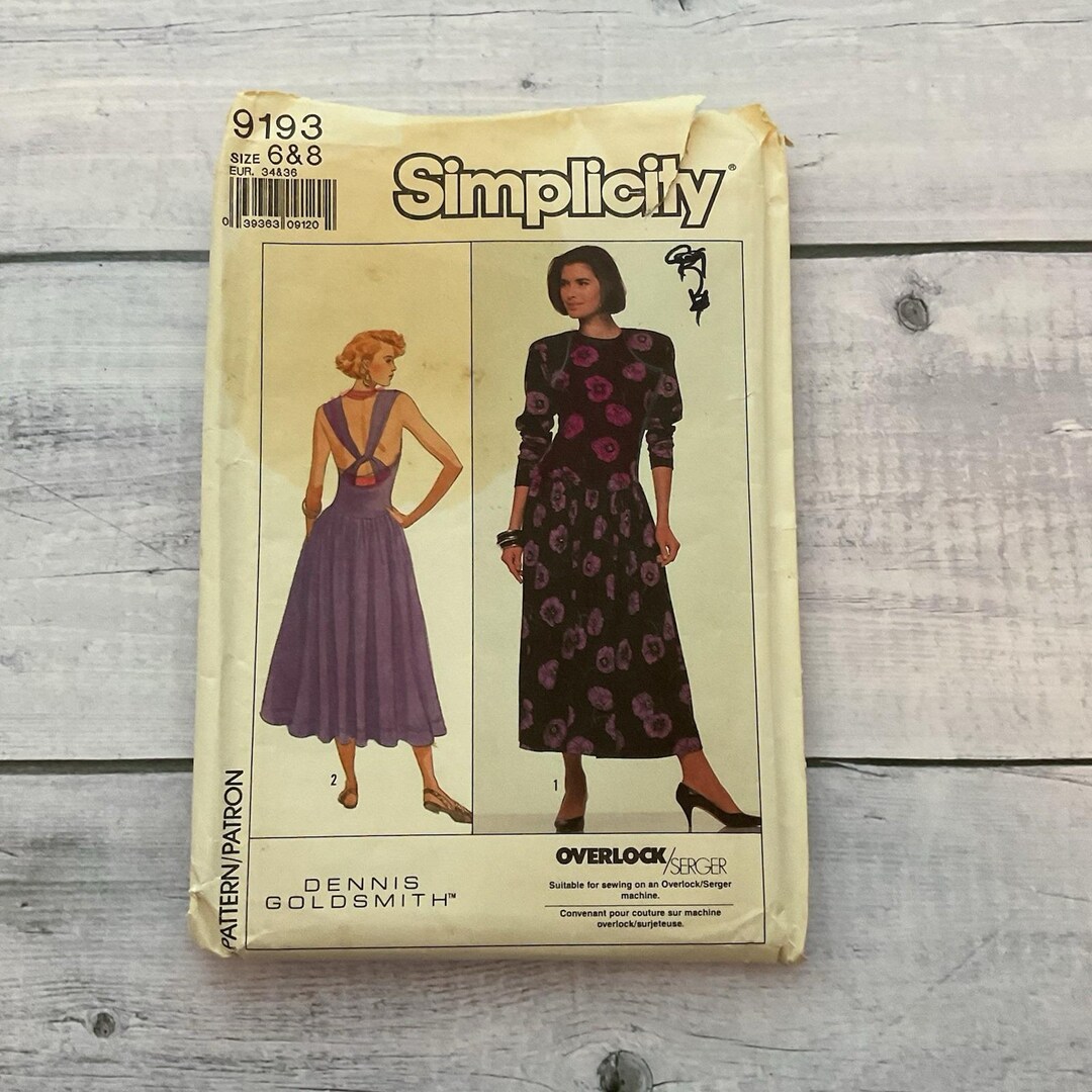 Simplicity 9193 Sewing Pattern Dress Knit Midi Sleeveless Long Sleeve 6 ...