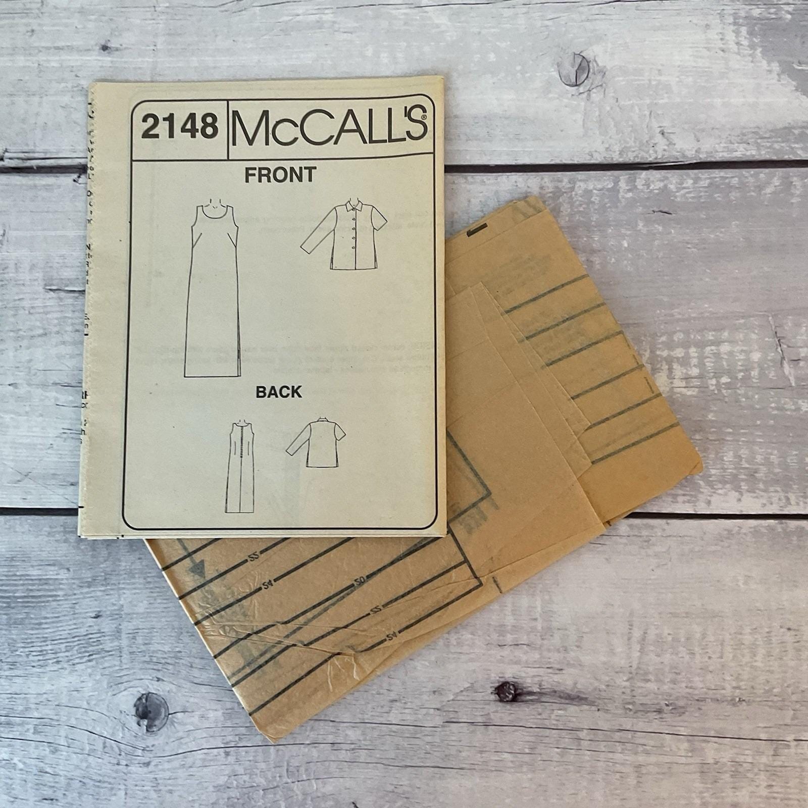 Mccalls 2148 Sewing Pattern Dress Sleeveless Midi Jacket Unlined 20-24 ...