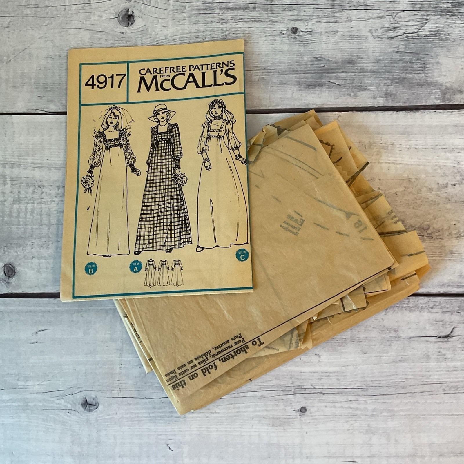 Mccalls 4917 Sewing Pattern Dress Bridesmaid Square Neck Empire Waist ...