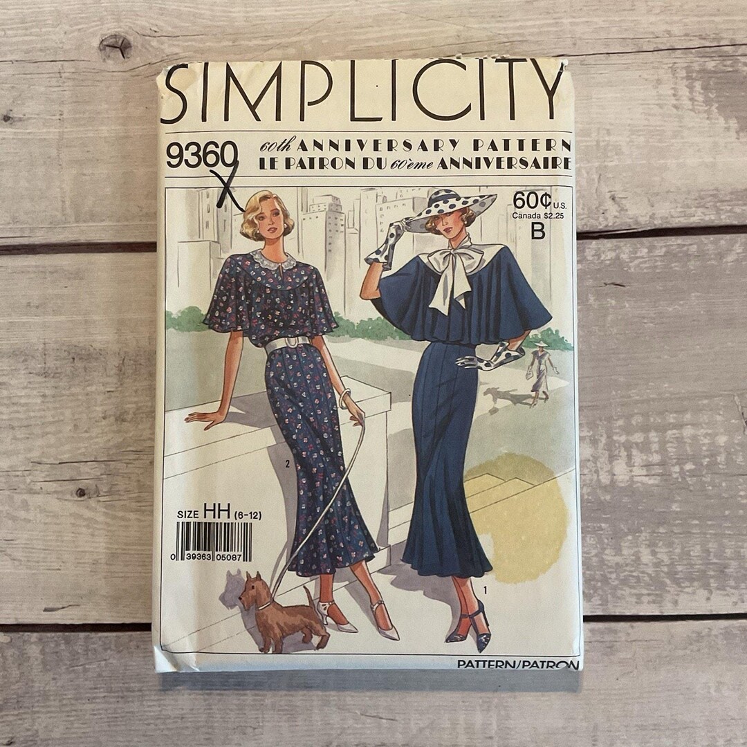 Simplicity 9360 Sewing Pattern Dress Capelet Gored Skirt Retro Remake 6 ...