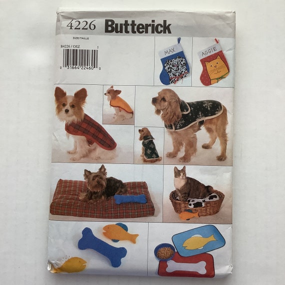 Butterick 4226 Sewing Pattern Dog Pet Coat Bed Toys Christmas Etsy