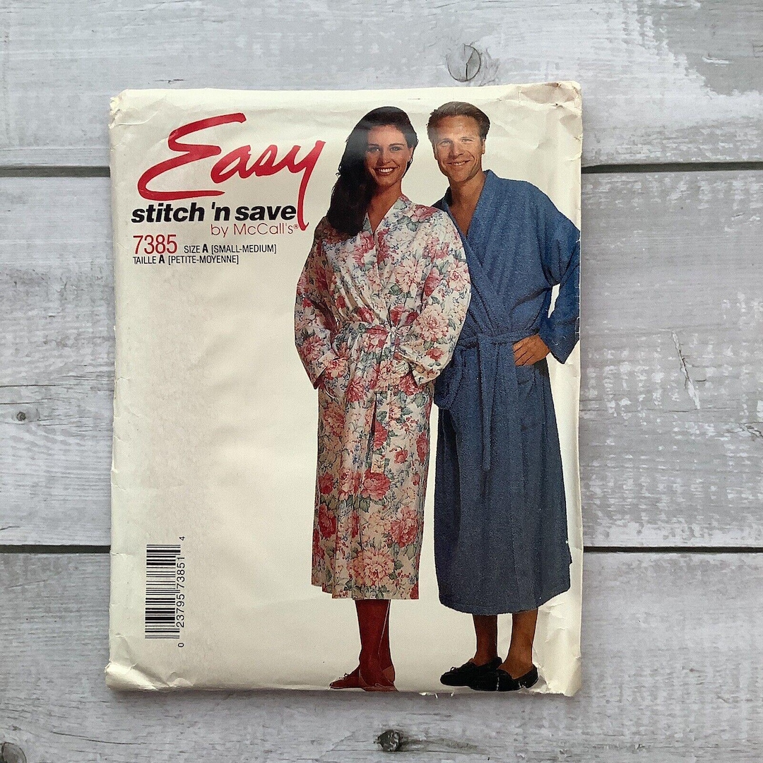 Mccalls 7385 Sewing Pattern Unisex Robe Sleepwear Loungewear Sizes Sm ...