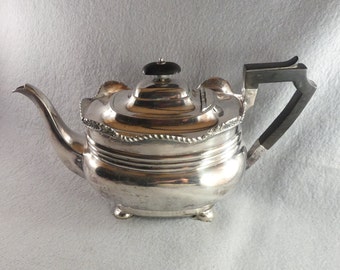 Antique Atkin Brothers Tea Pot vintage large decorative silver plated ornate with wooden handle AT FAULT for decoration only