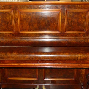 Astonishing Antique 1891 R. Lipp & Sohn Huge Grand Upright Concert Piano Restored French Polished Burr Walnut Original Keys image 4