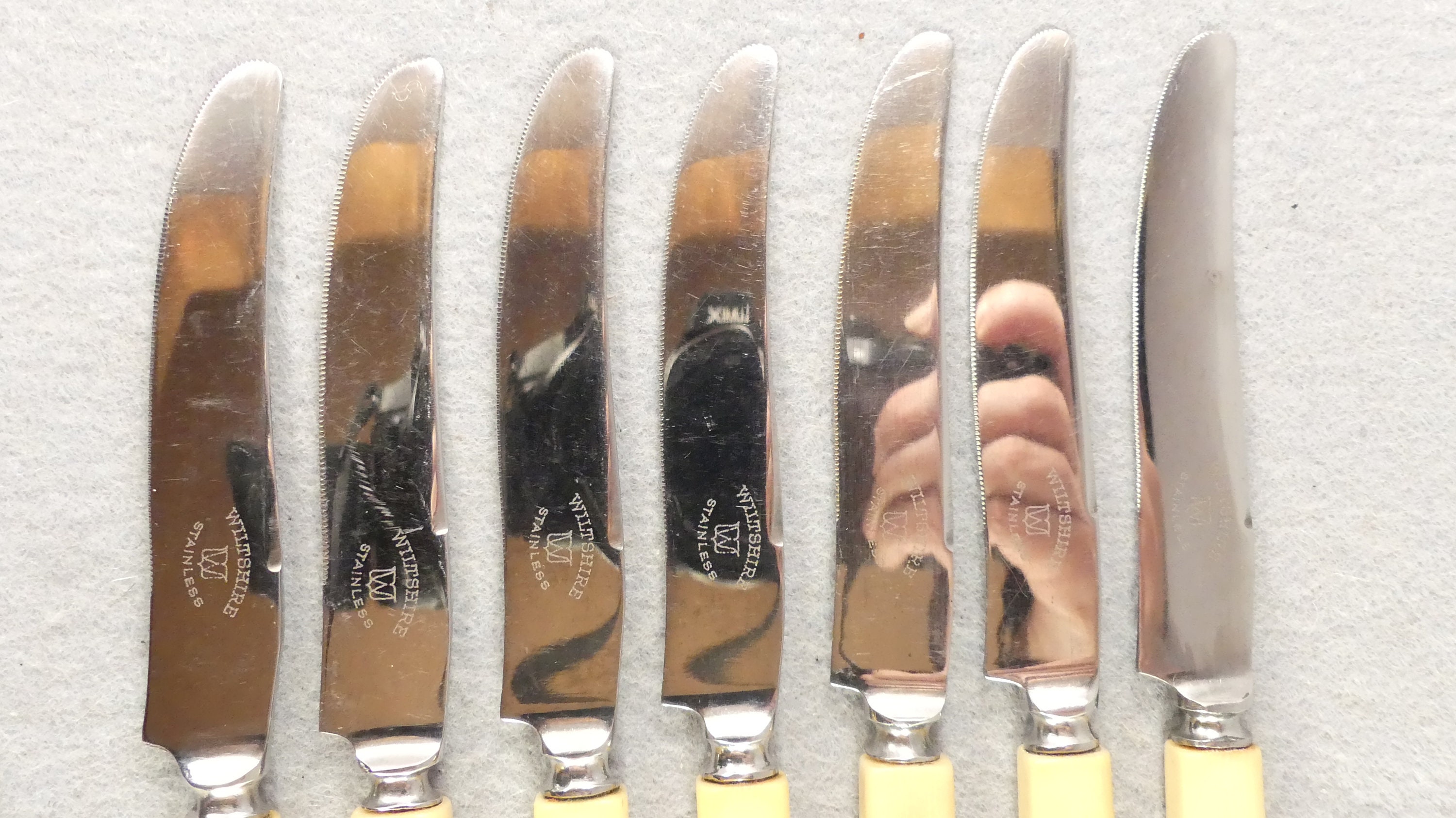 Wiltshire Knives Set of 7 Stainless Steel Faux Bone Handle Etsy UK