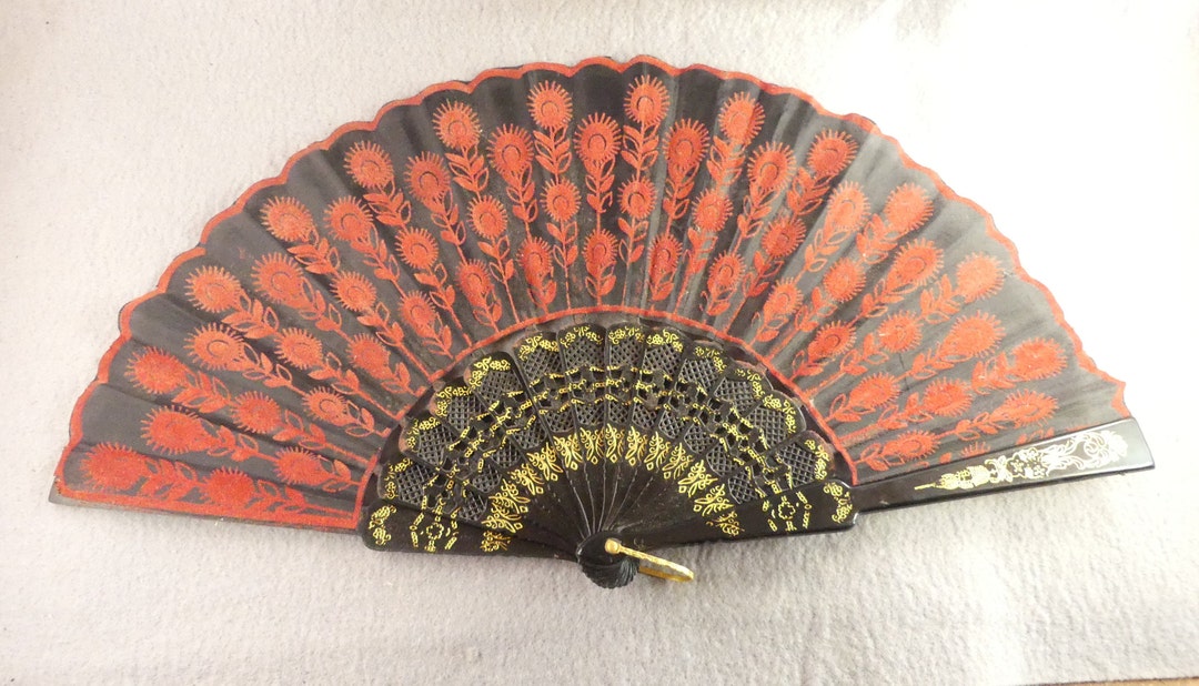Vintage Hand Held Fan Ladies Foldable Folding Boudoir Opera Etsy