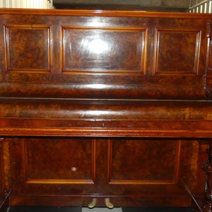 Astonishing Antique 1891 R. Lipp & Sohn Huge Grand Upright Concert Piano Restored French Polished Burr Walnut Original Keys image 3