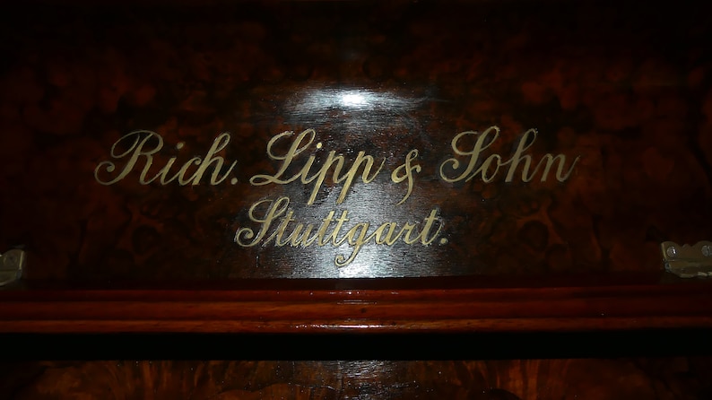 Astonishing Antique 1891 R. Lipp & Sohn Huge Grand Upright Concert Piano Restored French Polished Burr Walnut Original Keys image 6