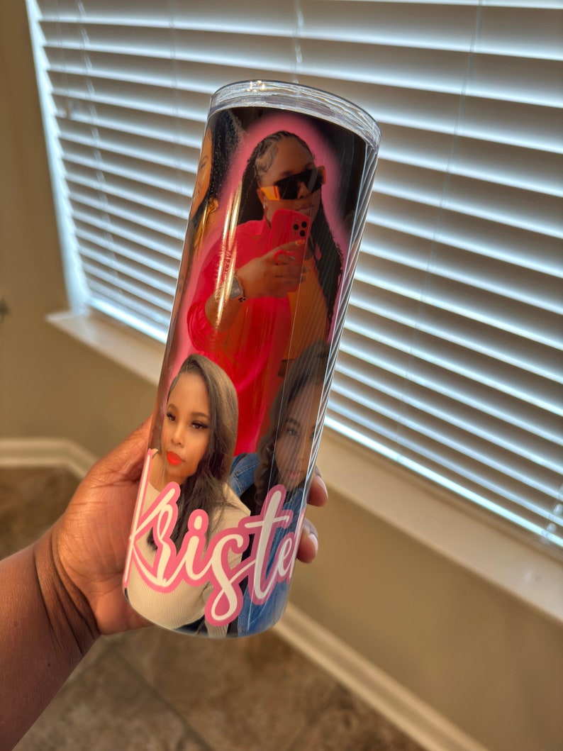 Unique Personalized 20 oz Photo Tumbler- Custom Insulated Tumbler with Your Favorite Pictures- Handcrafted Drinkware for Memorable Moments image 3