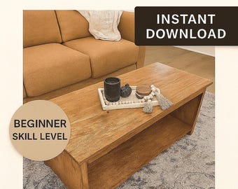 Plano de carpintería para mesa de centro estilo granja: estilo Pottery Barn para principiantes (PDF)