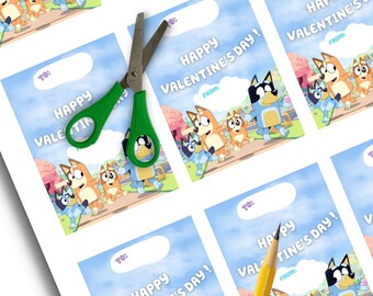 PRINTABLE Bluey Themed Valentine's Day Cards - Etsy