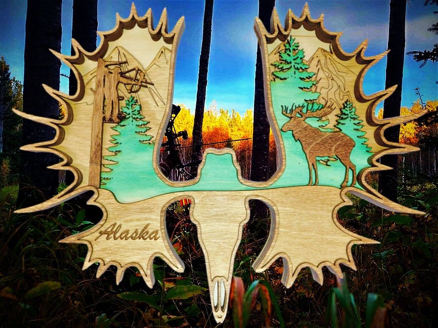 Digital File 6 Layer Moose Skull Antlers Art Piece - Etsy