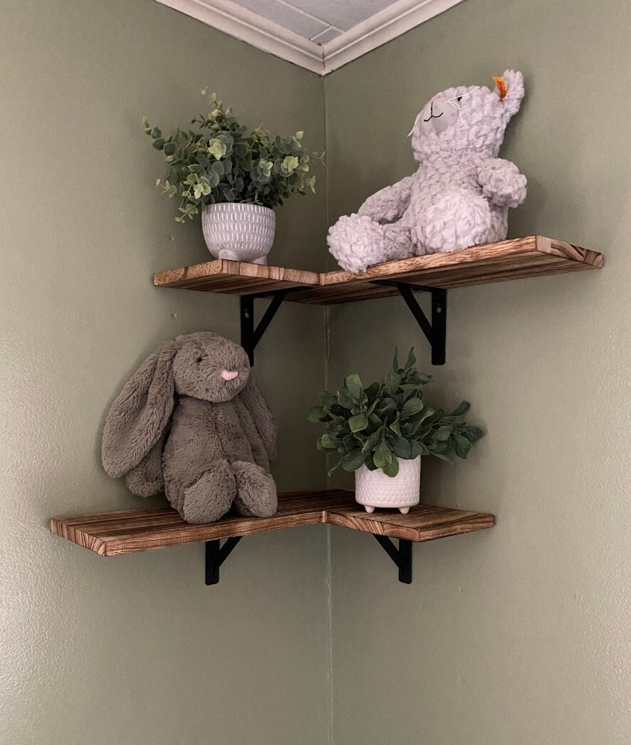 Corner Shelf Floating X3 Wall Shelves Single Tier Floating Etsy Canada