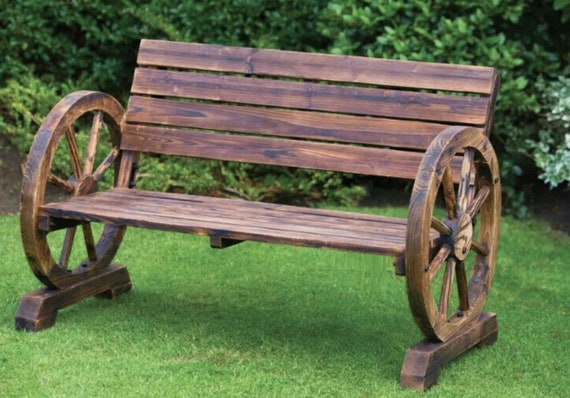 Wagon wheel best sale bench 2 seater