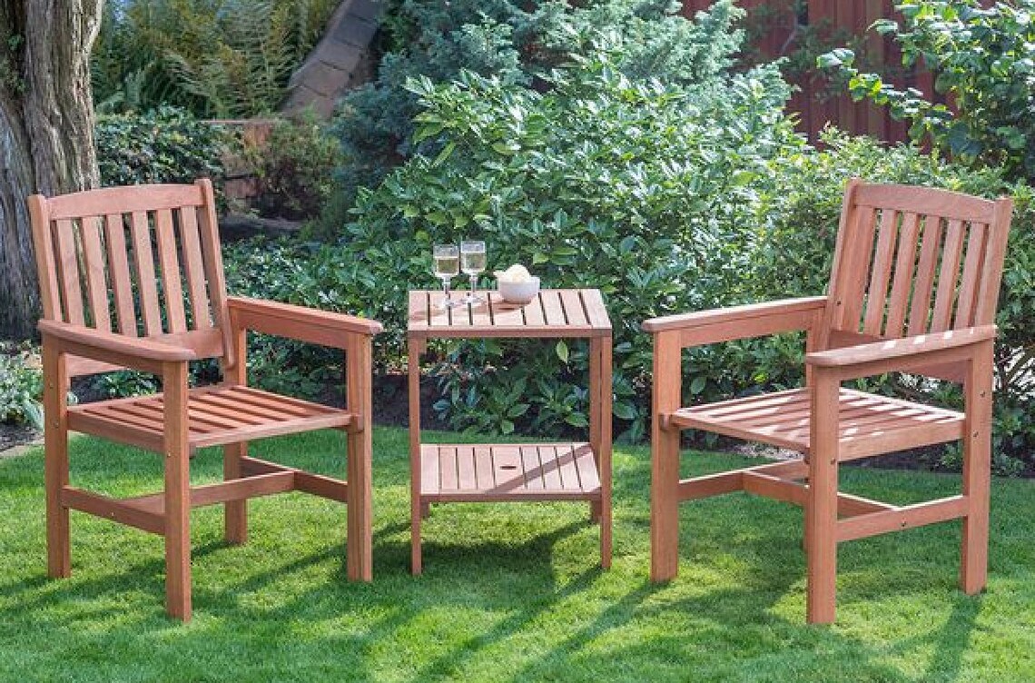 Jack & Jill Love Seat Companion Garden Bench Set Hardwood Etsy