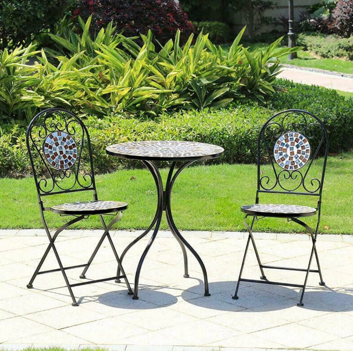 Mosiac Bistro Set Balkon GartenMöbel Garten Tischset 2 Stühle Etsy