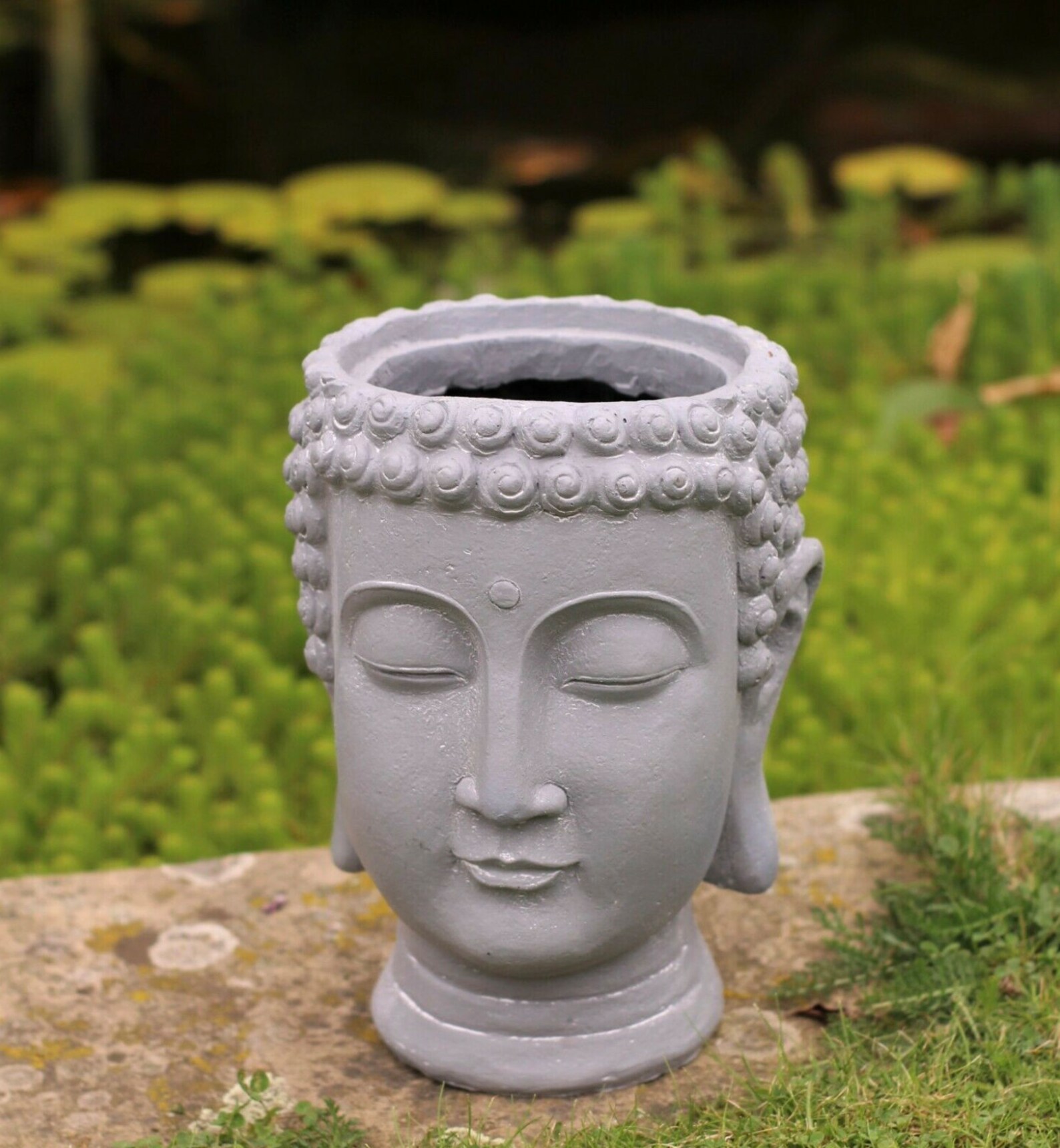 Buddha Plant Pot Planter Garden Ornament Buddha Head Zen Etsy