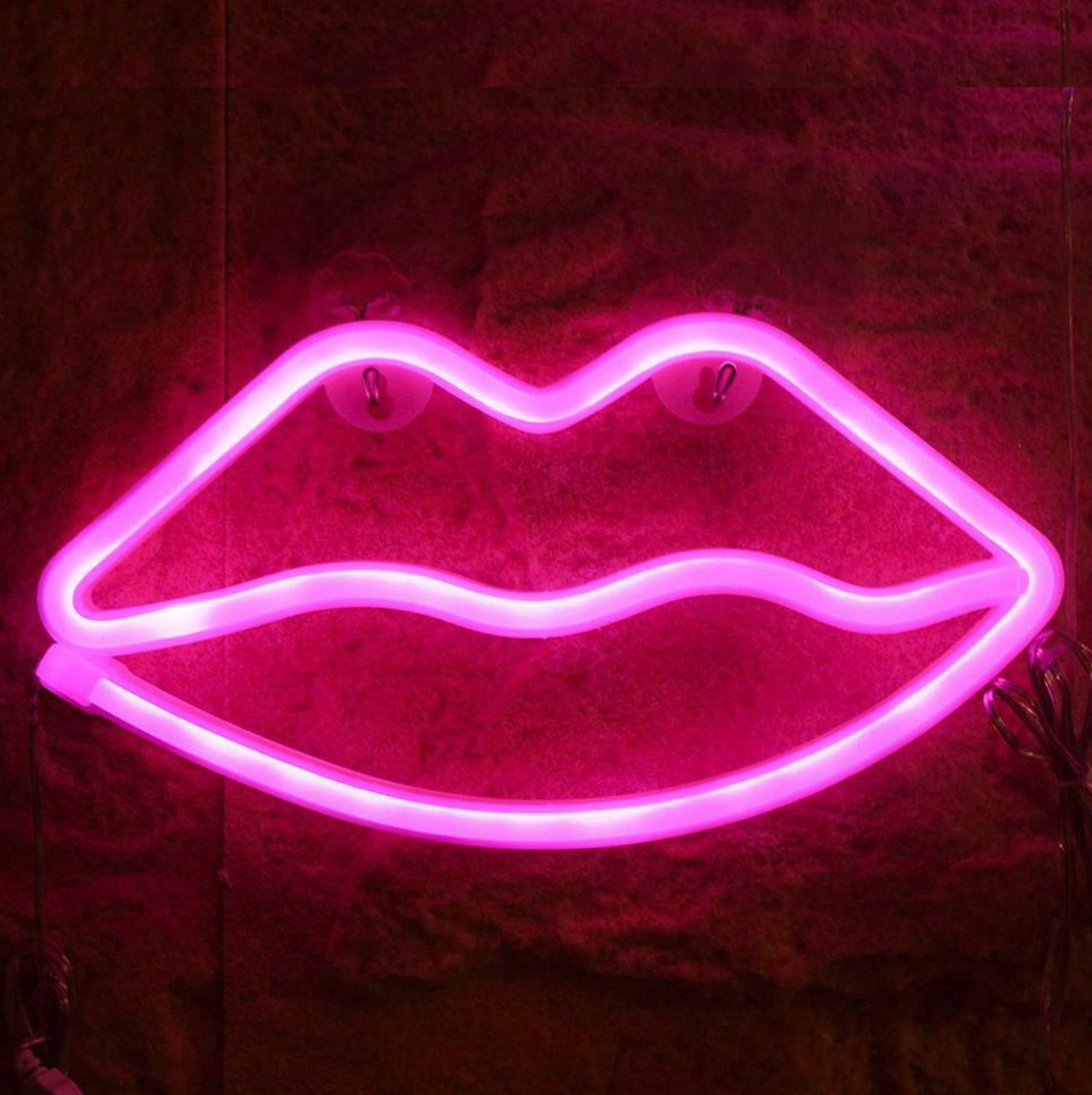 Pink Lips Night Lights LED Neon Signs USB Battery Operated | Etsy UK