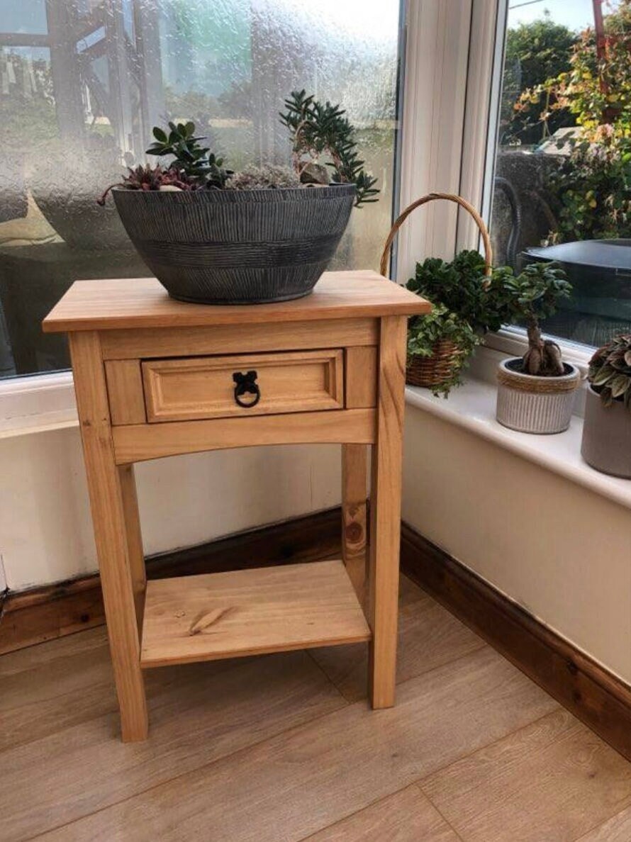 End table white with wood top deals