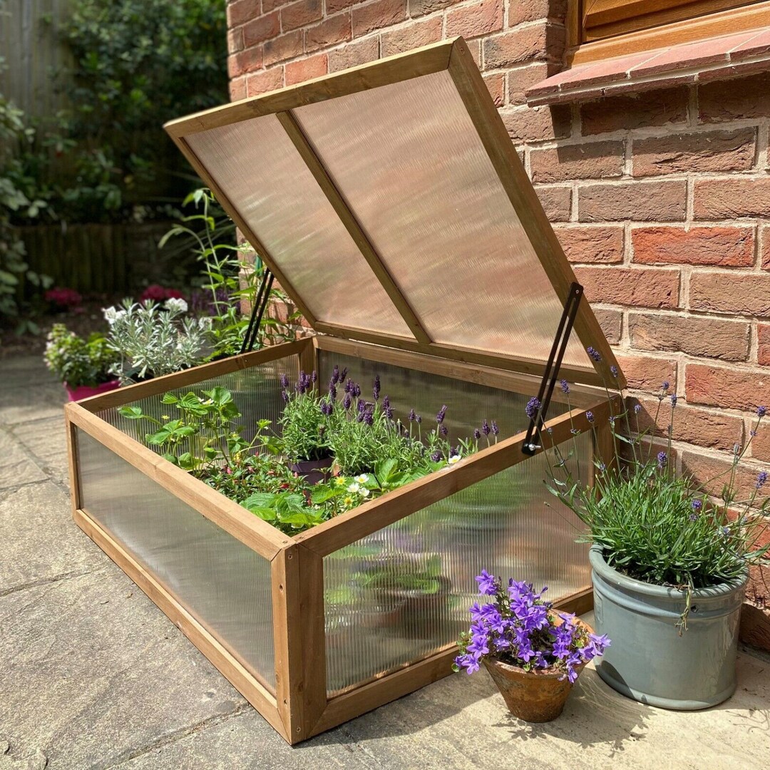 Freestanding Mini Greenhouse Cold Frame Greenhouse Wooden Framed