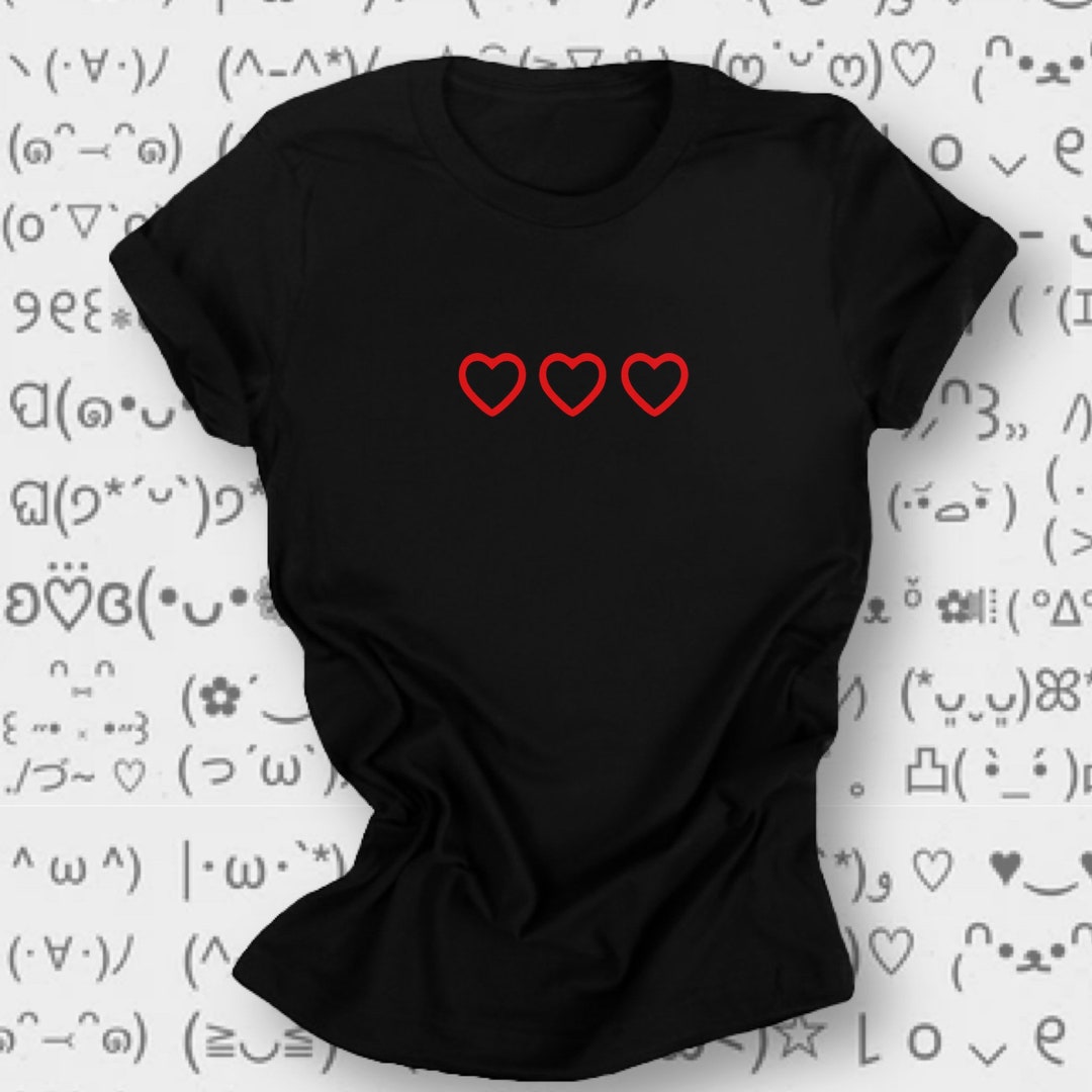 Buy Kaomoji Hearts Tshirt Keyboard Heart Symbols Emoticon Tee Online in