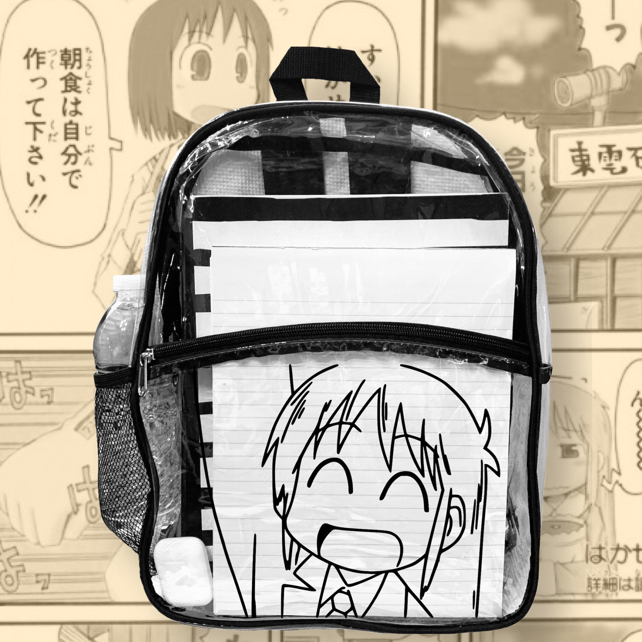 Sakamoto Nichijou Clear Backpack Clear 8 Anime Backpack 