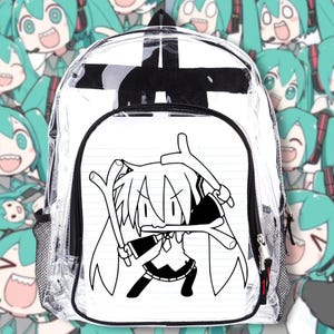 anime vocaloid miku hatsune backpack pu leather girls white purse Kawaii Ita Bag Cat Pin Shoulder Crossbody Bag for Heart Clear Layer with Insert (Black) : Clothing, Shoes & Jewelry Product Name Hatsune Miku Backpacks - Etsy