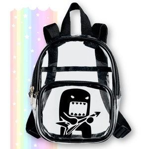 Rock and Roll Domo Mini Clear Backpack | Clear 8” Character Backpack | Domo Kun Backpack |