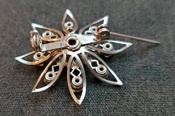 Stunning Vintage 1950s Rhinestone Brooch Set Glit… - image 4