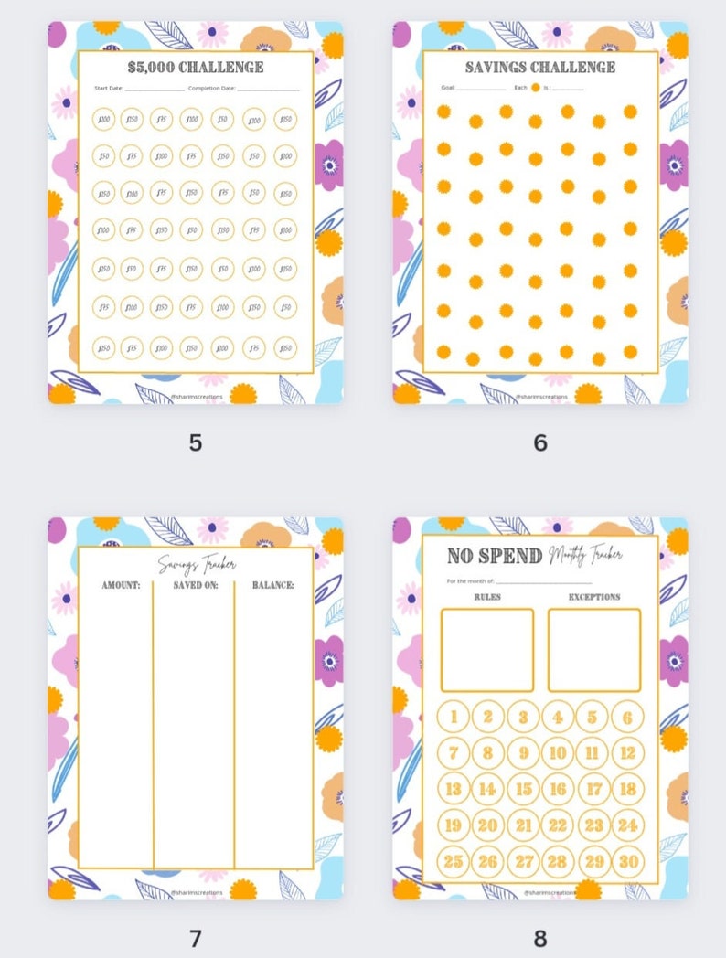 Savings Challenge Workbook Printable Workbook Savings Book Savings Challenge - Etsy