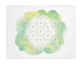 Metatron's Cube - cotton crystal grid cloth for manifesting - Sacred Geometry