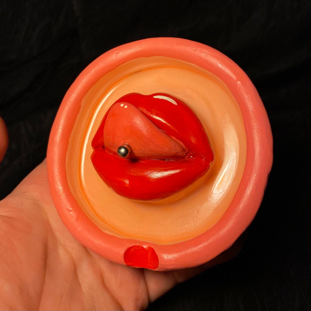 Red Lips Clay Ashtray / Jewelry Holder Etsy