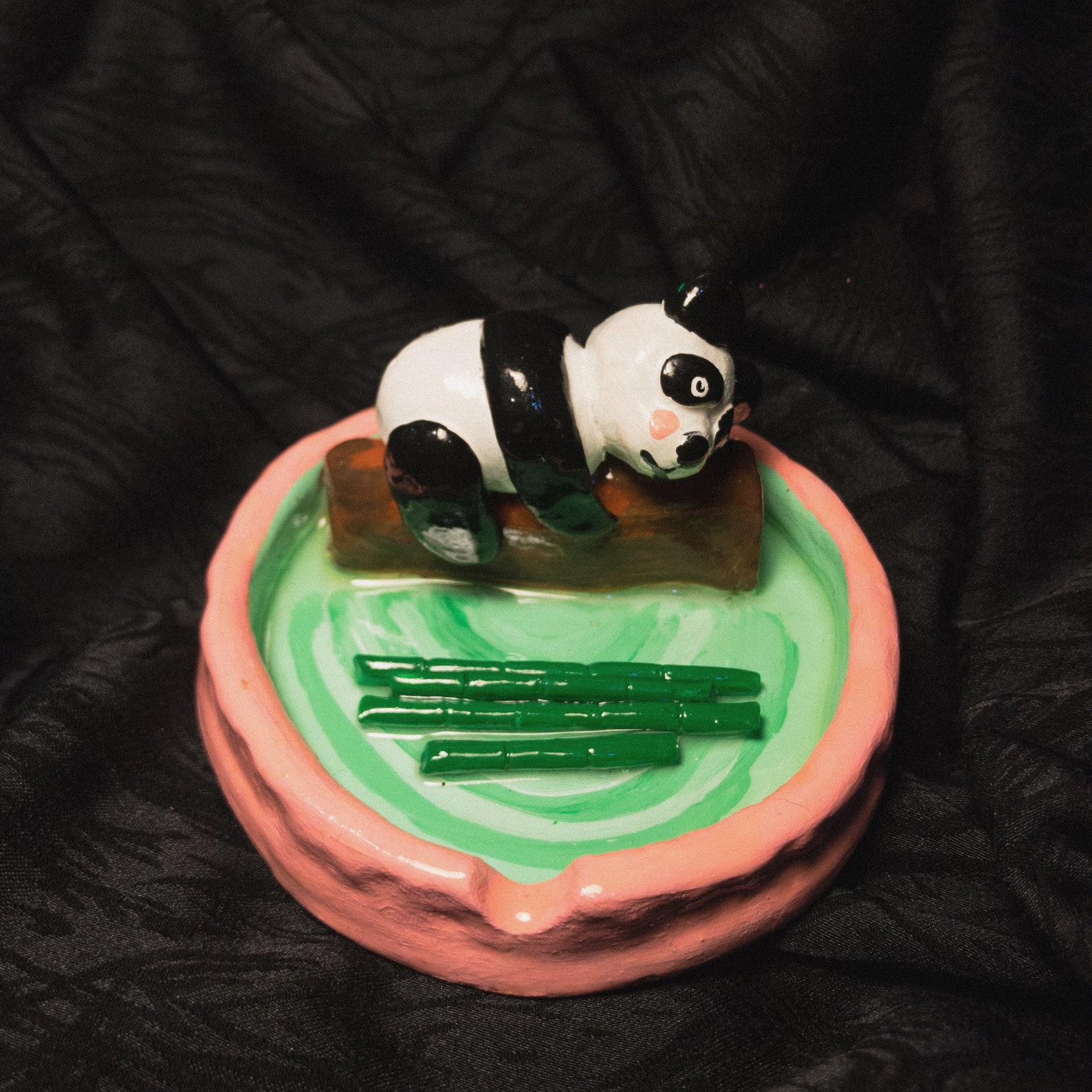 Clay Panda Ashtray Jewelry Holder Etsy
