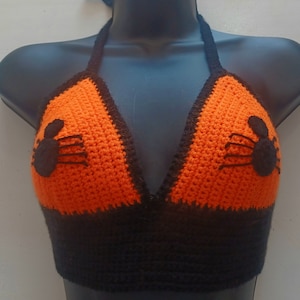 RTS Crochet Knit Spiderweb Halloween Bralette Crop Lingerie Boho Goth