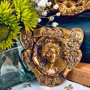 Vintage Art Nouveau Gibson Girl Brooch: Upcycled Victorian Jewelry