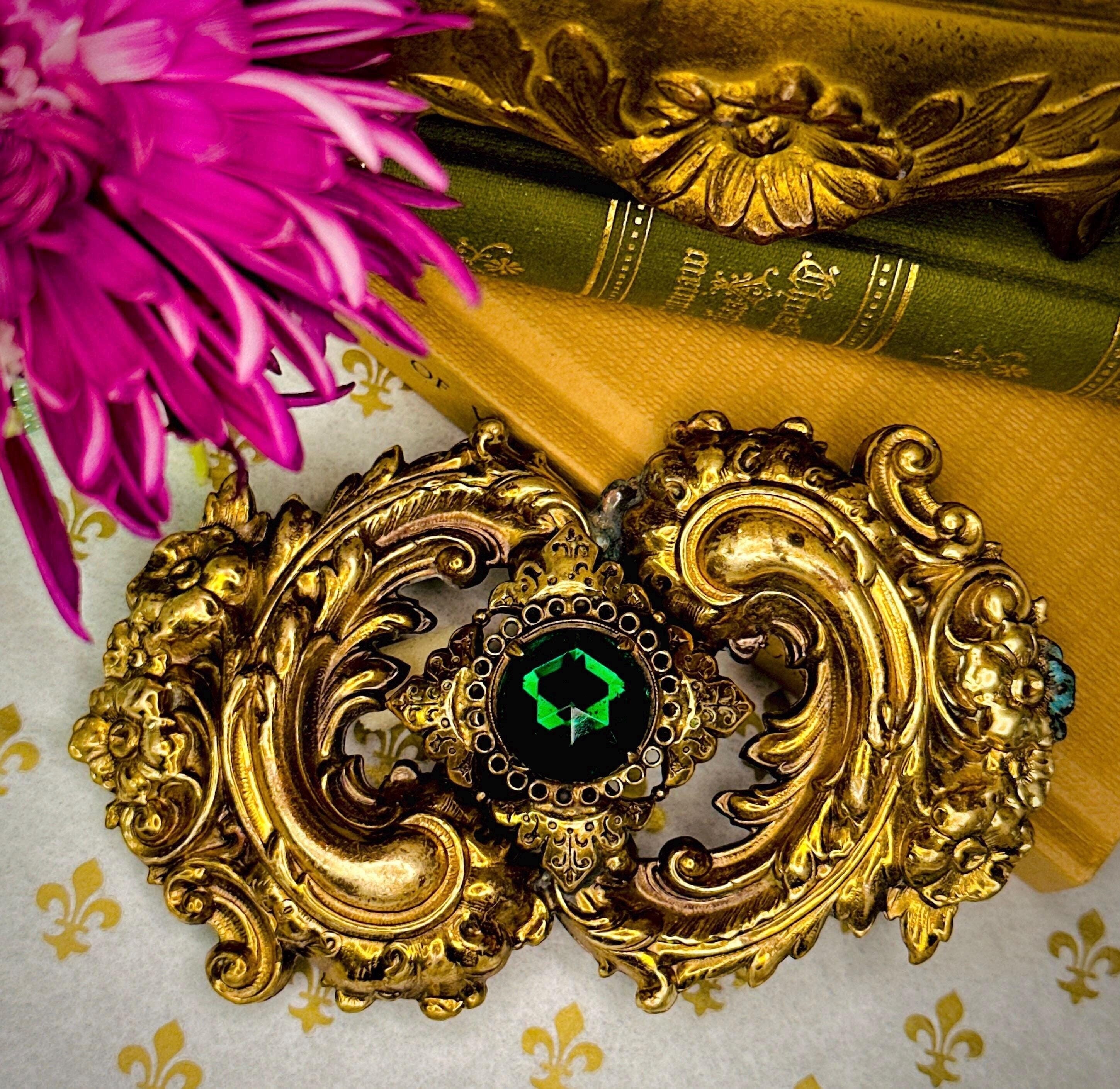 1930s ART NOUVEAU Belt Buckle | Style Metal Spec NY Rare 