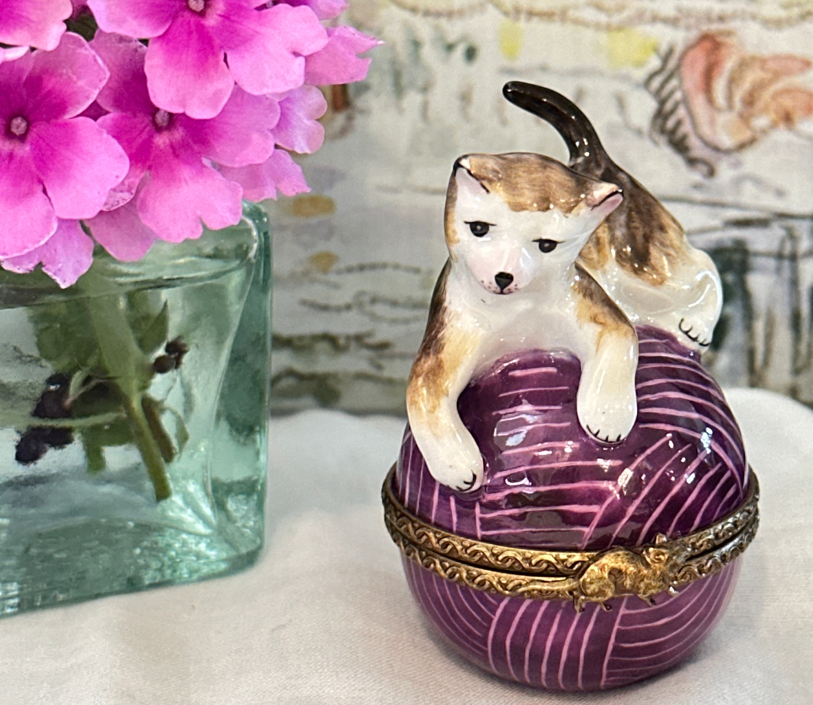 LIMOGES Designed by J.D. LIMITED EDITION Black White Cat