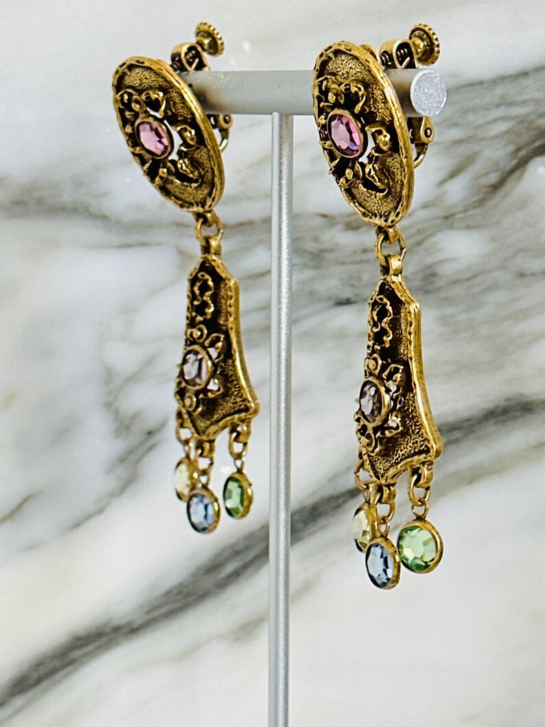 Beltina Multicolor Bohemian Beads Chandelier Clip On Earrings Polyxroma Makria Skoylarikia Me Klip