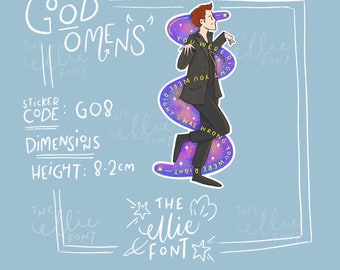 May include: A sticker featuring a cartoon illustration of a man in a black suit standing on a swirling galaxy background. The text "You were right I was wrong you were right" is written on the galaxy background. The sticker is 8.2 cm tall.