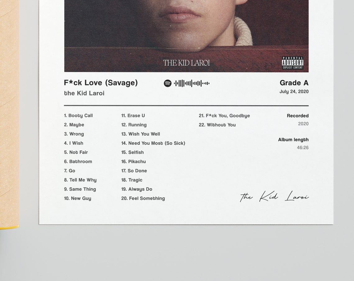 The Kid Laroi poster The Kid Laroi Fuck Love SAVAGE | Etsy