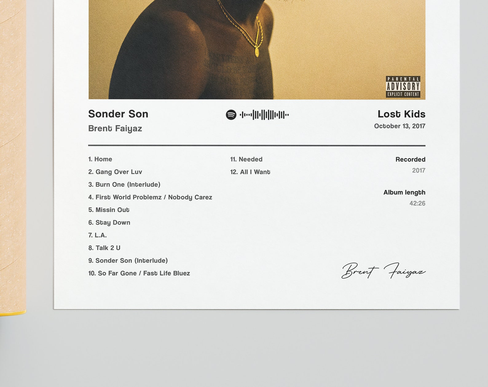 Brent Faiyaz poster Brent Faiyaz Sonder Son Album Cover Etsy