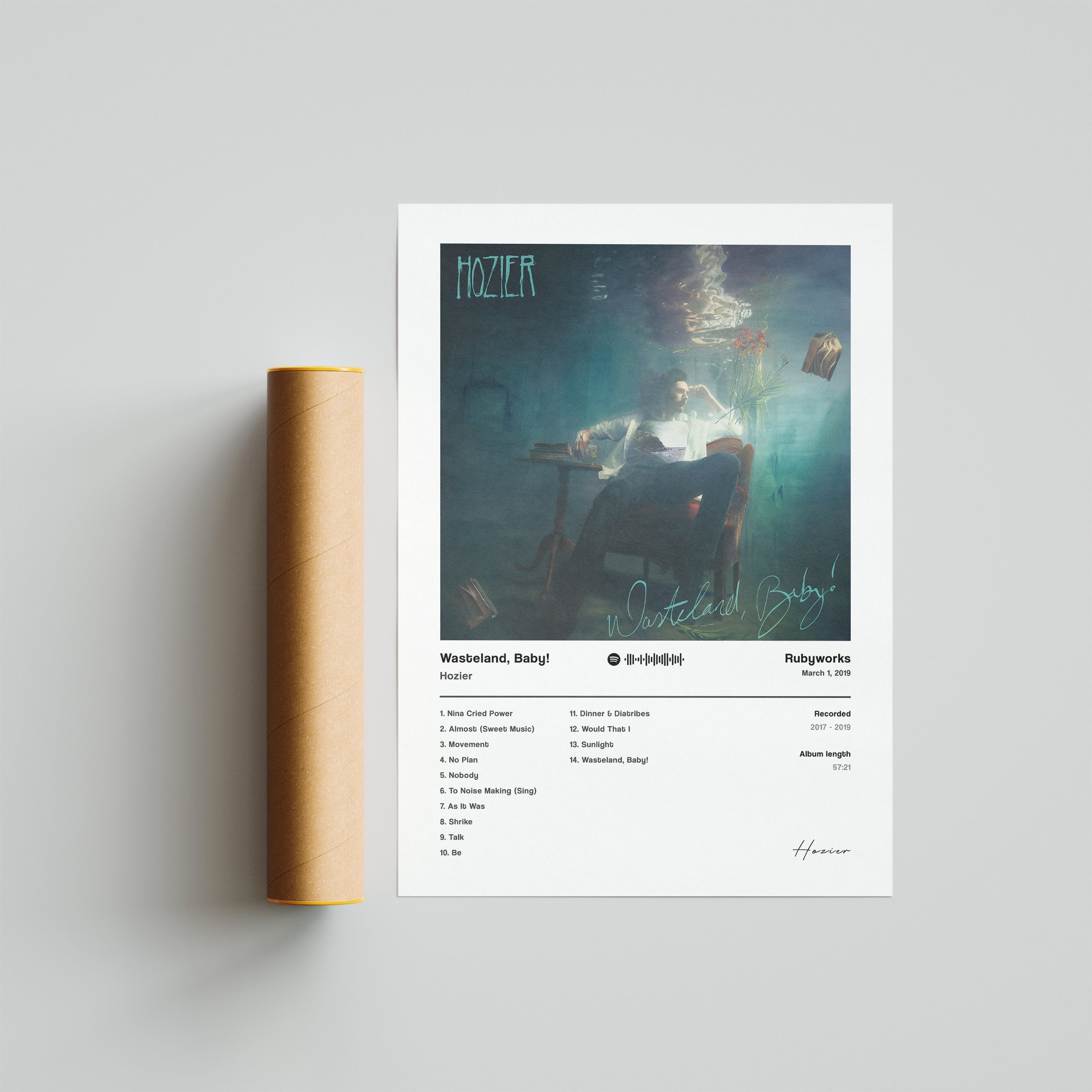 Hozier poster Hozier Wasteland Baby Album Cover Posters Etsy