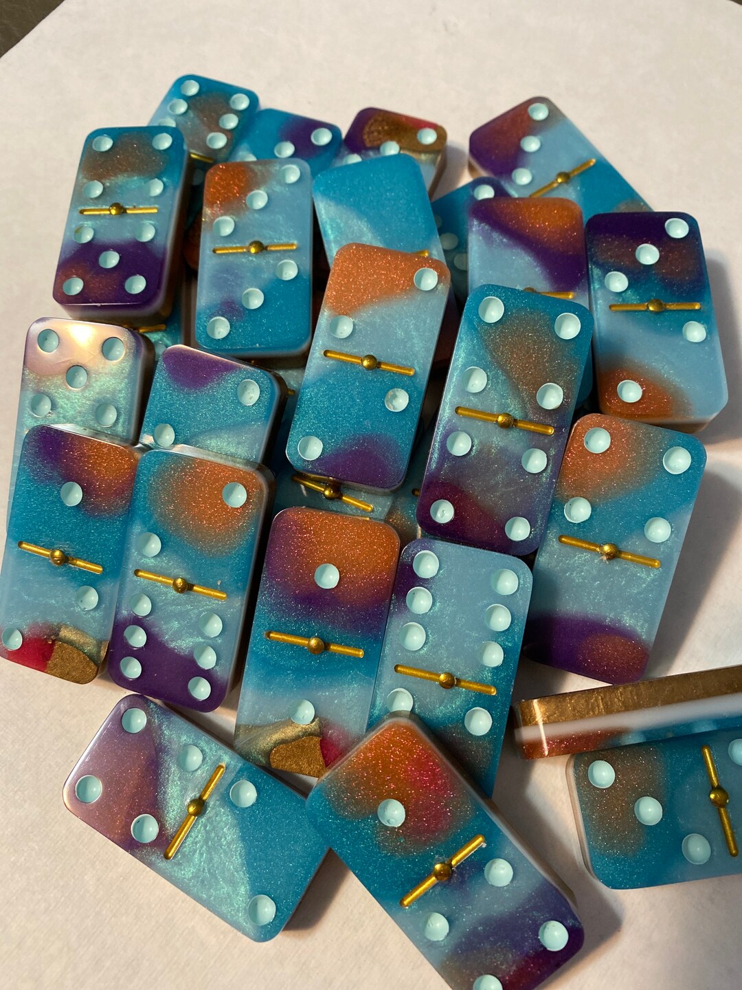 Standard Wide Size Dominoes With Brass Spinners stargazer Etsy