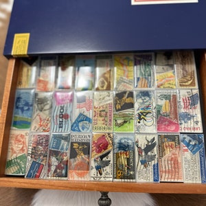 Handmade Double 9 &quot;US Stamps&quot; Wood Cigar Box Included