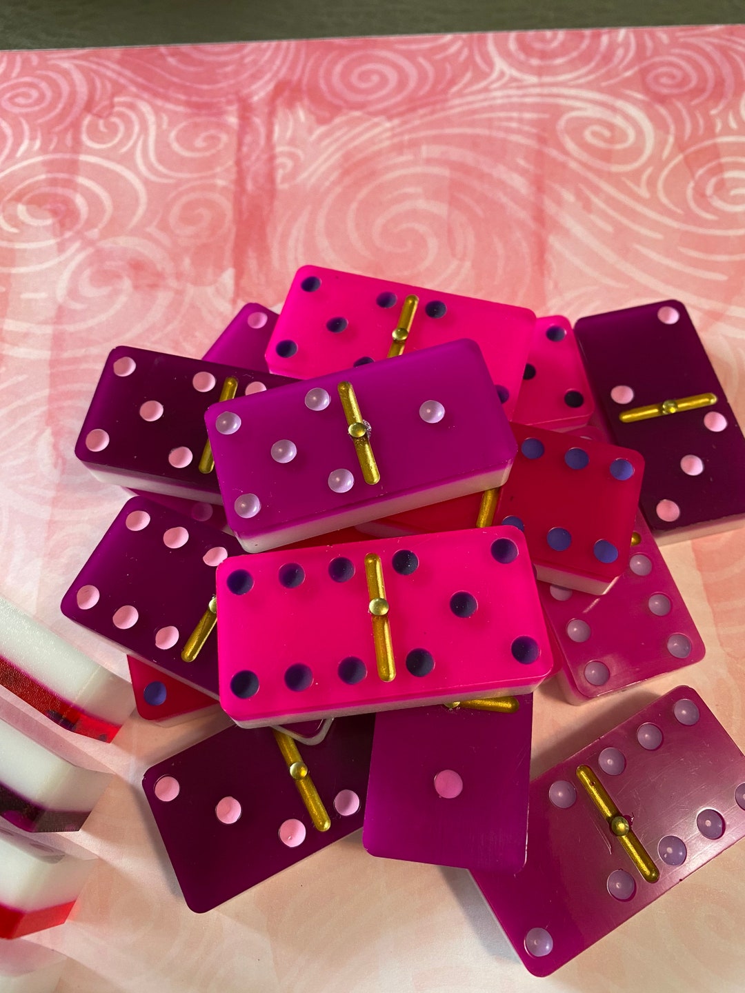 Tournament Dominoes With Brass Spinners ombre Etsy